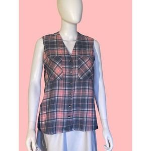 Rock & Republic Button Up Sleeveless Top